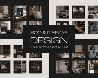 800 Interior Design Social Media Templates Bundle for Instagram