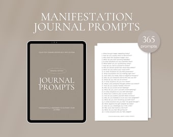 365 Daily Manifestation Journal Prompts in Canva and PDF (printable A4)