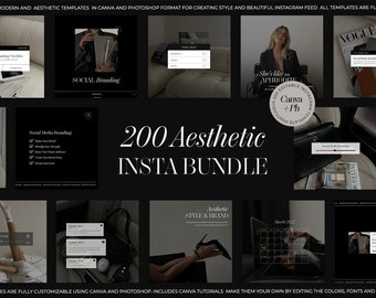 200 Aesthetic Instagram Templates, Aesthetic Social Media Templates, Aesthetic Canva Template, Instagram Aesthetic, Aesthetic Instagram Feed