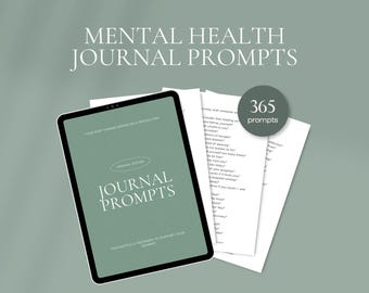 365 dagelijkse mentale gezondheidsdagboekprompts in canva en pdf (afdrukbaar A4)