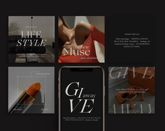 Aesthetic Instagram, Luxury black Instagram template, Esthetician post and stories with dark Lightroom preset for content creators, coaches