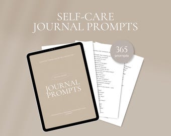 365 dagelijkse zelfzorgjournaalprompts in canva en pdf (afdrukbaar A4)