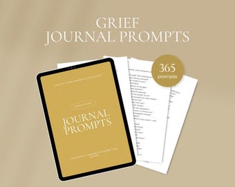 365 Daily Grief Journal Prompts in Canva and PDF (printable A4)