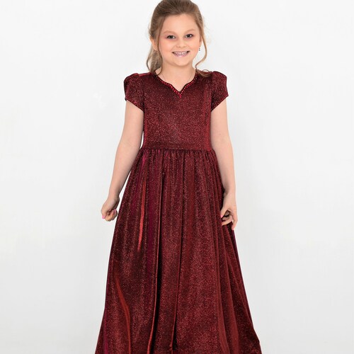 Special Occasion Glitter shops Dress Princess Dress Fashion Girl Flower Dress Birthday First Communion