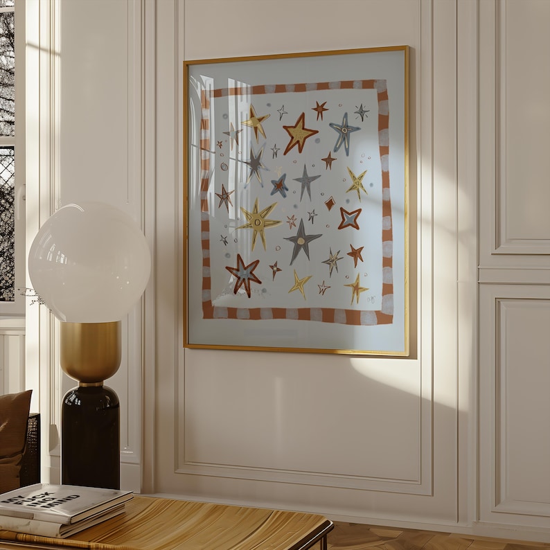 Star Print | Hand-drawn Nursery Decor for Baby Boy (digital Download ...