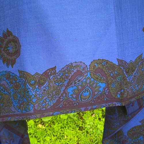 Vintage Cashmere Blue Embroidered Shawl Bohemian Handmade shops Stole Colorful Kashmir India Shawl Wool Pashmina Wrap