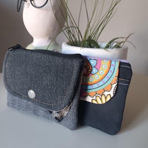 Cartera Vaquera Eco-Friendly de estilo boho. Monedero Vaquero Hecho a Mano. Tarjetero vaquero reciclado. Regalo sostenible