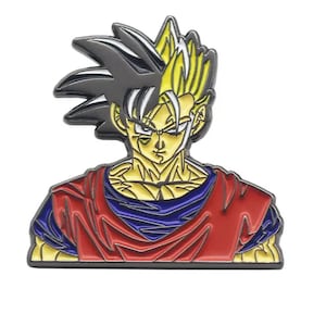 Goku&#39;s Transforming State Enamel Pin - Half Black, Half Yellow