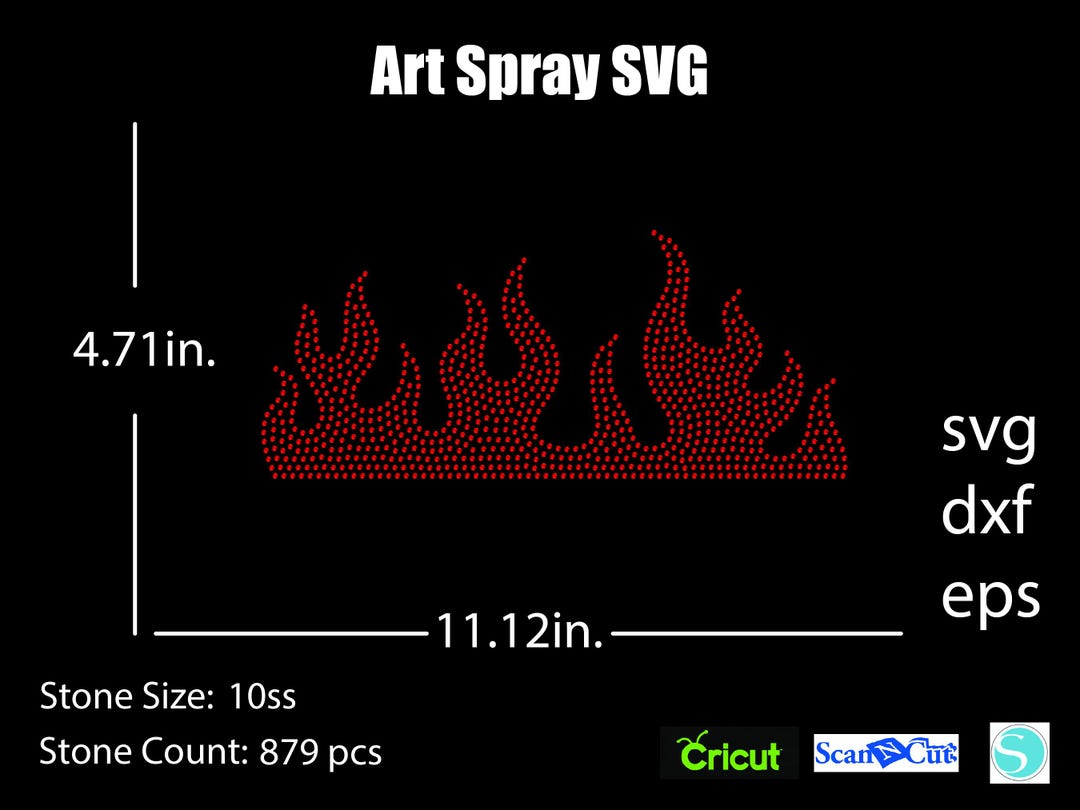 Flames Rhinestone Template SVG | DXF | Cricut, Silhouette | (1128) - Etsy
