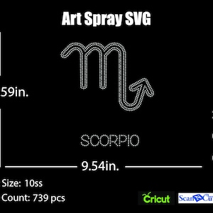 Scorpio Rhinestone template SVG | DXF | Cricut, Silhouette | (1164)