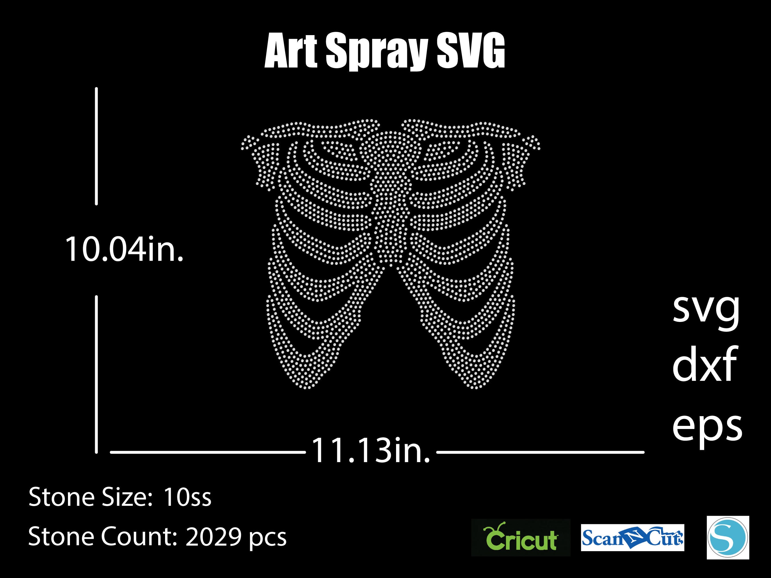 Rib Cage Rhinestone Template SVG | DXF | Cricut, Silhouette | (1076) - Etsy