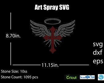 Cross Rhinestone Template SVG | DXF | Cricut, Silhouette | (1034) - Etsy