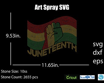 Juneteenth Freedom Flag Rhinestone template SVG | DXF | Cricut, Silhouette | (1015)