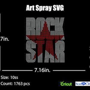 Rockstjärna Strass-mall SVG | DXF | Cricut, Silhuett | (1170)