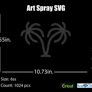 Palm Tree Rhinestone template SVG | DXF | Cricut, Silhouette | (1104)