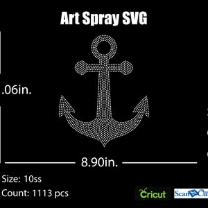 Anchor Rhinestone template SVG | DXF | Cricut, Silhouette | (1055)