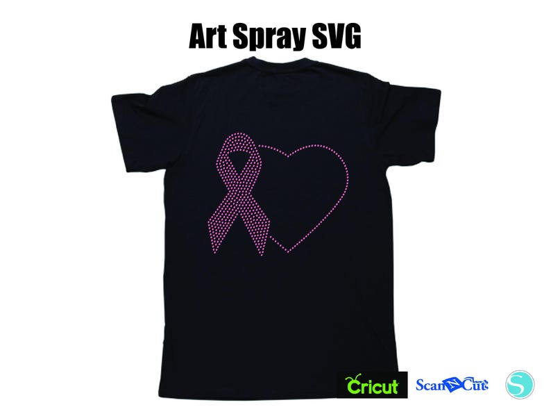 Cancer Ribbon Rhinestone Template SVG | DXF | Cricut, Silhouette ...