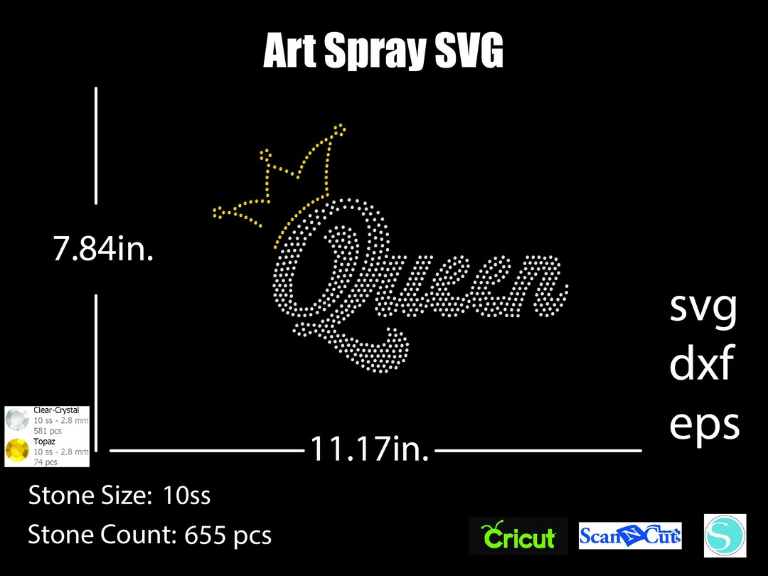 Princess Rhinestone Svg Queen Rhinestone Template SVG | DXF | Cricut, Silhouette | (1313) - Etsy