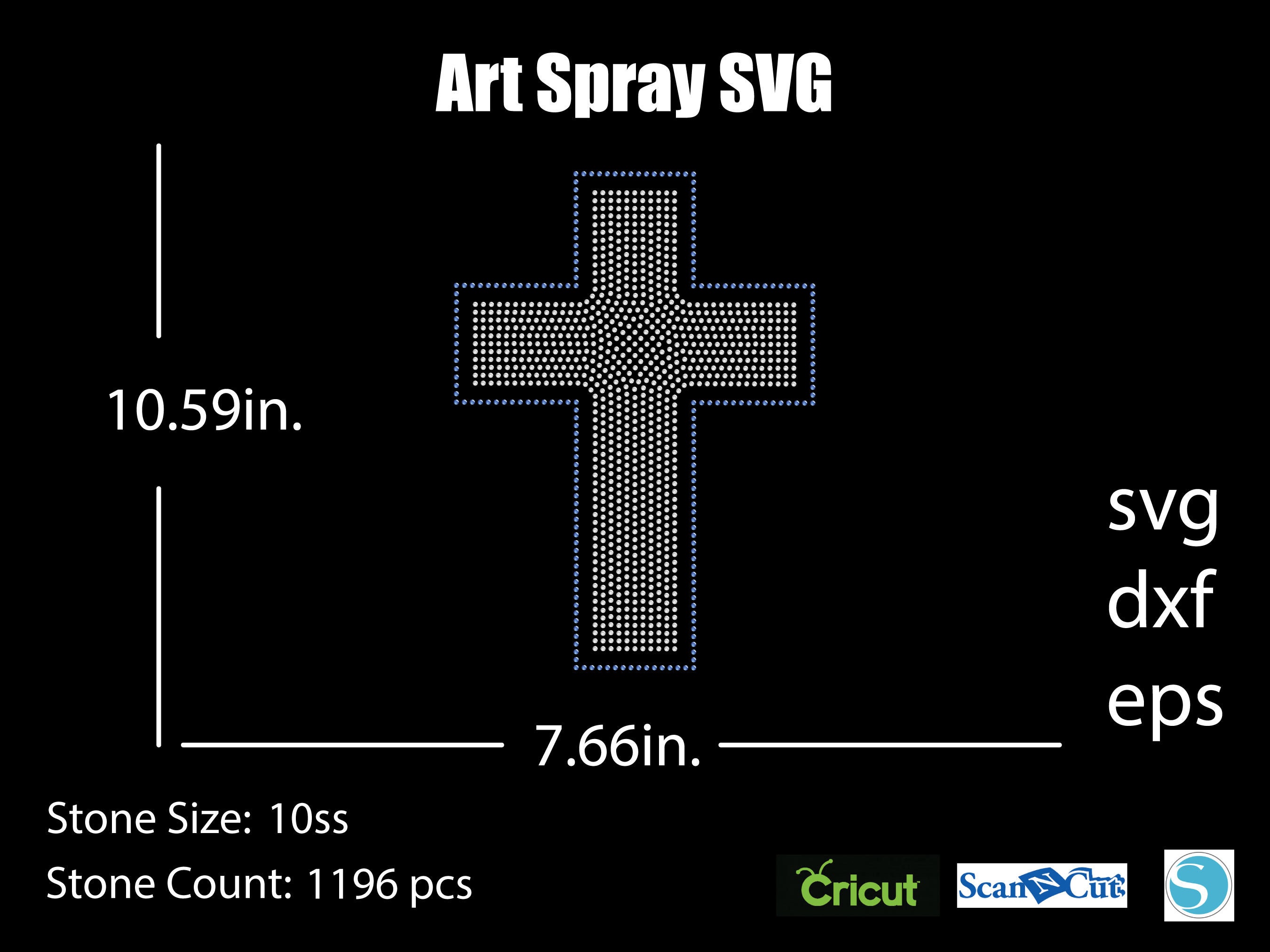 Cross Rhinestone Template SVG | DXF | Cricut, Silhouette | (1034) - Etsy