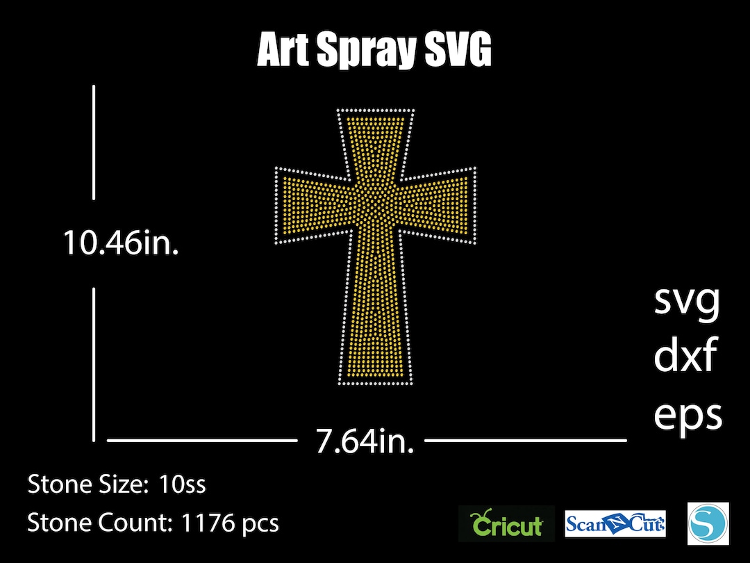 Cross Rhinestone Template SVG | DXF | Cricut, Silhouette | (1033) - Etsy
