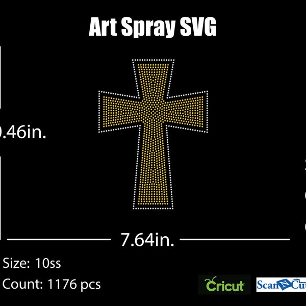 Cross Rhinestone template SVG | DXF | Cricut, Silhouette | (1033)