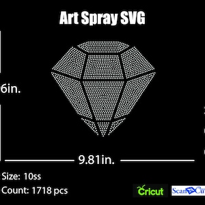 Diamantstrass-sjabloon SVG | DXF | Cricut, silhouet | (1132)