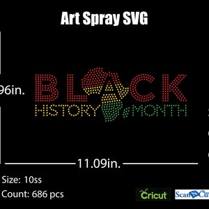 Zwarte geschiedenis maand Strass sjabloon SVG | DXF | Cricut, silhouet | (1040)