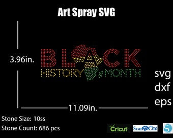 Black history Month Rhinestone template SVG | DXF | Cricut, Silhouette | (1040)