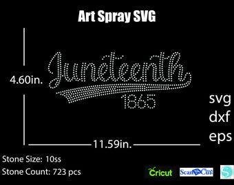 Juneteenth Rhinestone template SVG | DXF | Cricut, Silhouette | (1136)