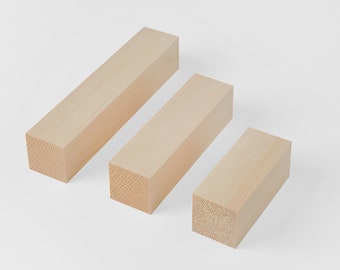 Carving wood made of pine wood - wooden block - soft pine wood for carving, crafts and turning - ideal for children and professionals - top quality