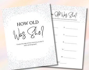 How Old Was Mom To Be Baby Shower Game Printable, Guess How Old Mom Was Baby Shower Activity Planner Download PDF, How Old Was She