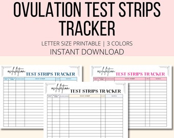 Ovulation Test Strip Tracker Printable, OPK Tracker PDF, Period & Sex Tracker, Menstrual Tracker, TTC Pregnancy Planner Digital Download