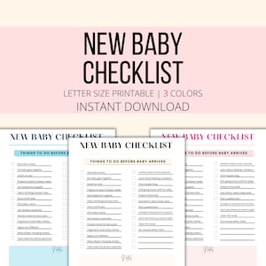 New Baby Checklist Printable, Things To Do Before Newborn Baby Arrives, New Mom Planner, Pregnancy Planner Checklist Digital Download PDF image 1