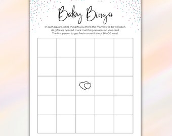 Baby Bingo Blank Shower Game Printable, Baby Shower Bingo Cards Template PDF, Bingo Baby Shower Activity Planner Download, Baby Gift Bingo