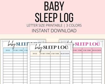 Baby Sleep Log PDF, Baby Sleeping Tracker, Baby Sleep Printable, Newborn Sleep, Sleep Tracker For Babies, Sleeping Log For Babies