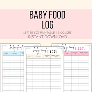 Diario degli alimenti per l’infanzia stampabile, PDF tracker degli alimenti per l’infanzia, diario degli alimenti per bambini, registro degli alimenti per l’infanzia, pianificatore di alimenti solidi per la cura del bambino, reazione agli alimenti per l’infanzia