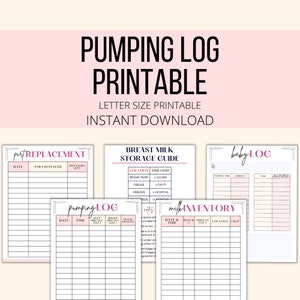 Pumping Log Printable, Pumping Tracker PDF, Pumping Diary, Pumping Mom ...