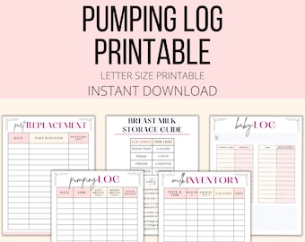 Pumping Log Printable, Pumping Tracker PDF, Pumping Diary, Pumping Mom Journal, Pumping Planner, Breast Milk Log & Tracker