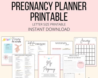 Pregnancy Printable Planner, Pregnancy Journal PDF, Pregnancy Checklists, Pregnancy Trackers, Pregnancy Digital Download, Pregnancy Planning