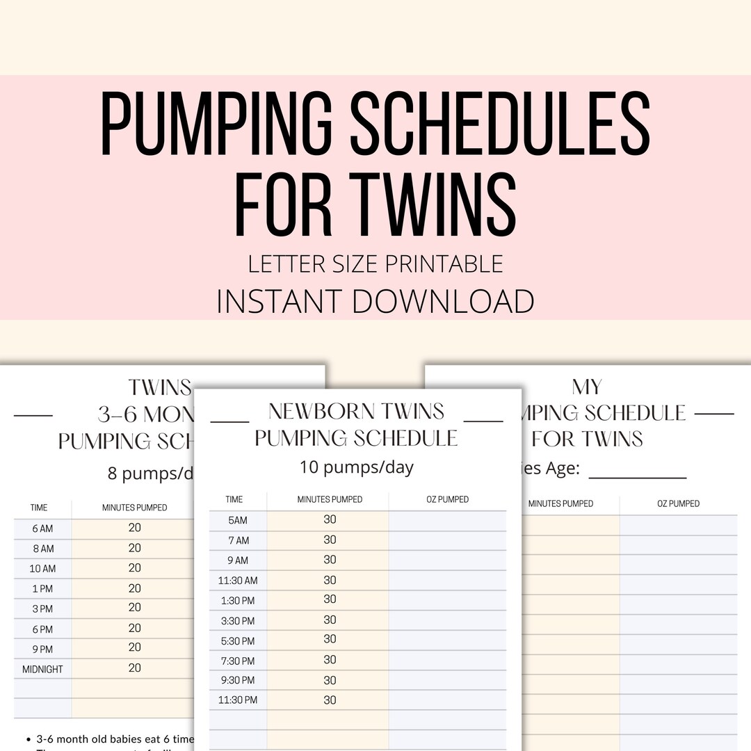 Pumping Schedule for Twins Printable, Sample Exclusive Pumping Mom of ...