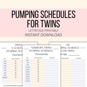 Pumping Schedule for Twins Printable, Sample Exclusive Pumping Mom of ...