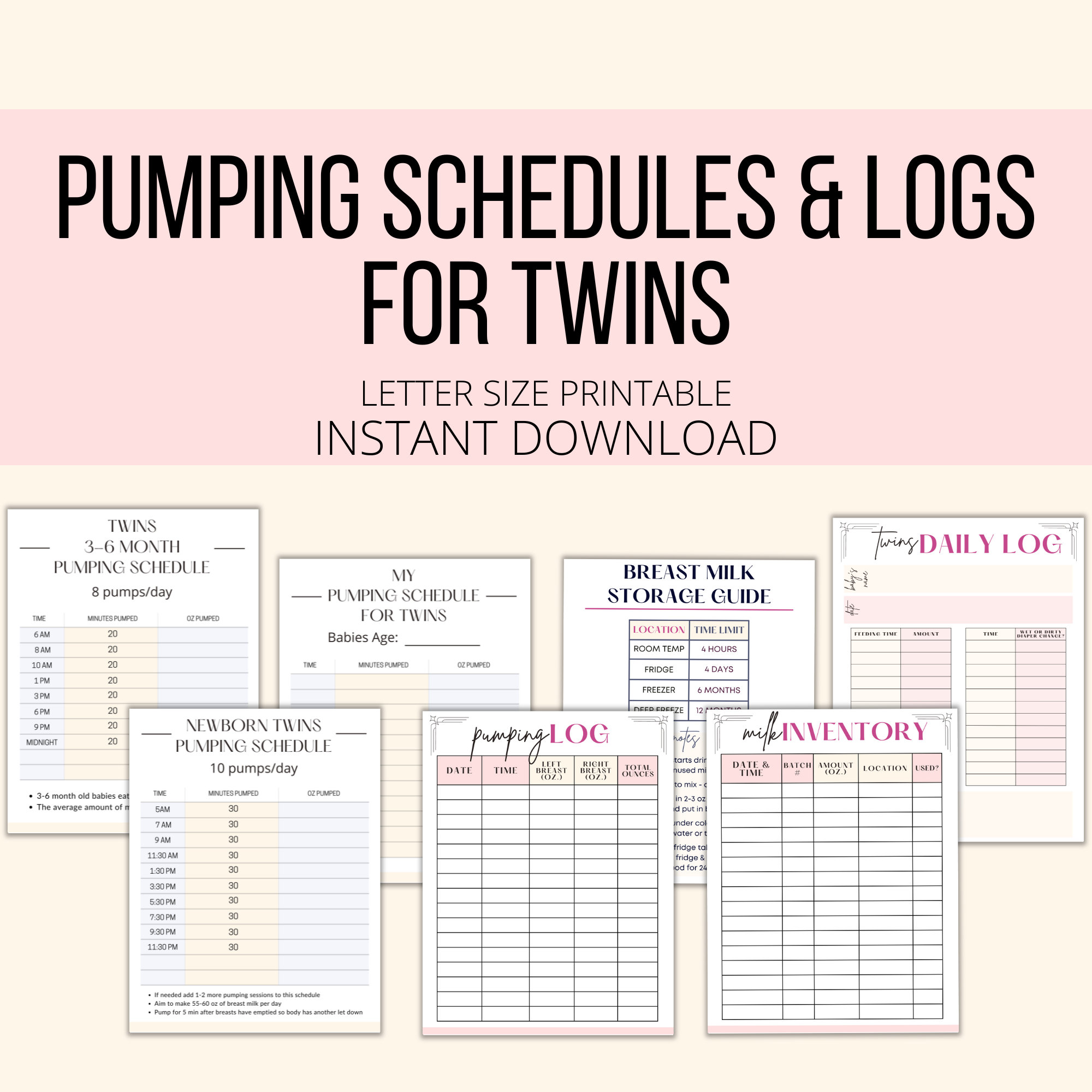 pumping-schedules-logs-for-twins-printable-twin-baby-pumping-planner-pdf-exclusive-pumping-for-twins-charts-twin-mom-pumping-tracker-etsy