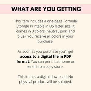 Formula Storage Printable, Formula Guide PDF, Baby Formula Guidelines, How To Store Formula, Powdered & Ready-To-Use Formula Feeding image 3