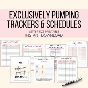 Exclusively Pumping Trackers & Schedules Printable, Pumping Mom Journal with Infant Log PDF, Breast Pump Baby Care Planner Tracker Log