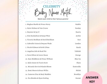 Celebrity Baby Name Game PDF, Celebrity Baby Names Baby Shower Game Printable, Guess Celebrity Baby Name Shower Activity Planner Download