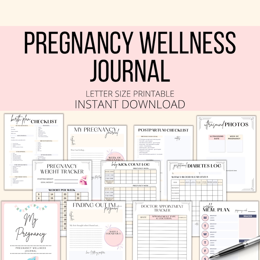 Pregnancy Wellness Journal Printable, Pregnancy Wellness Planning ...