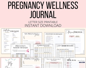 Pregnancy Wellness Journal Printable, Pregnancy Wellness Planning Digital Download, New Mom Self Care Journal PDF, Pregnancy Health Planner