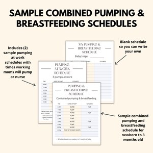 Pumping And Breastfeeding Printable Bundle, Working Pumping Mom Planner PDF, Combined Pumping Breastfeeding Schedule & Log, Pumping Tracker image 2