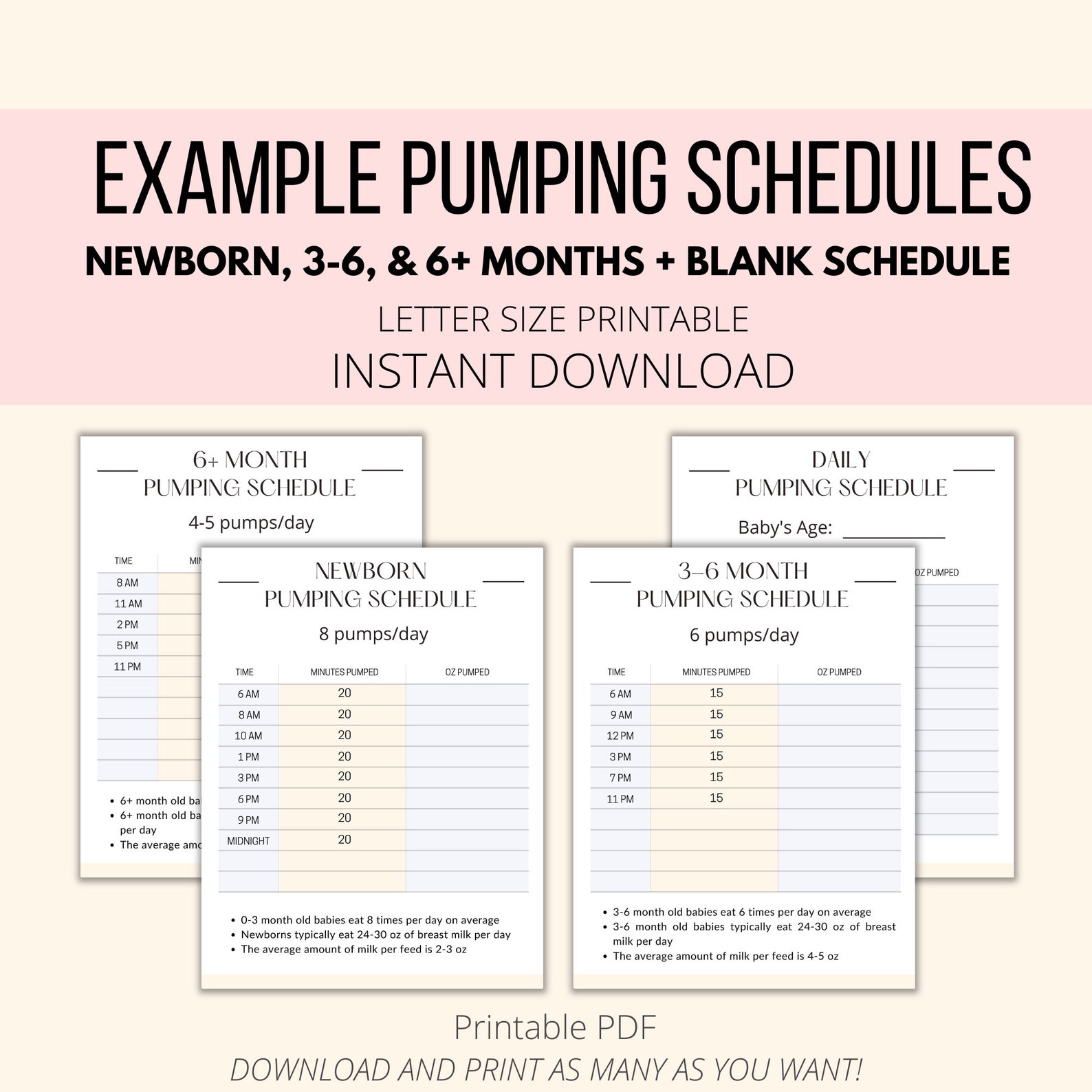 Starting Pumping Schedule