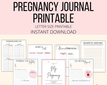 Printable Pregnancy Journal, Pregnancy Diary PDF, First Time Mom Journal, Pregnancy Planner Journal Digital Download, Pregnancy Tracker